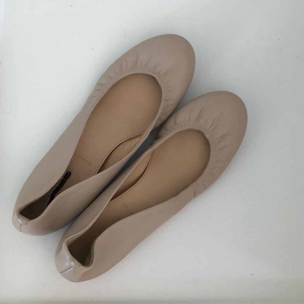 Jcrew leather made in Italy flats size 5 nude